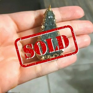 Hand Crafted Grey Crystal Triangle Pendant